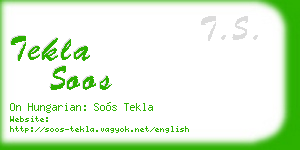 tekla soos business card